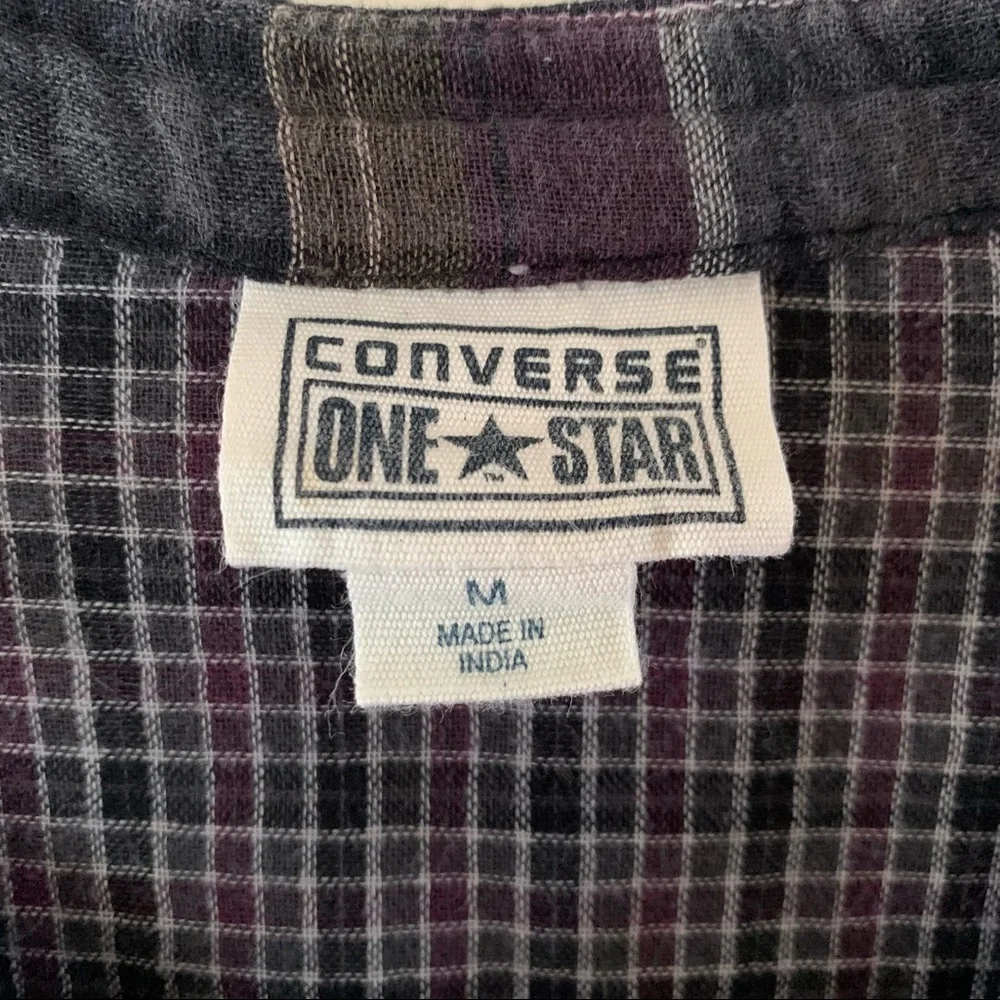 Converse one star long sleeve plaid shirt size medium - Picture 3 of 8